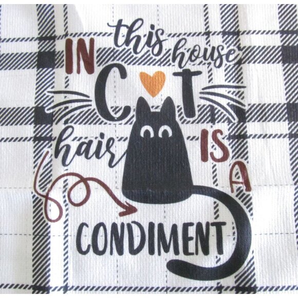 Cat lovers Theme Quotes Kitchen Cotton Dish Towels Set of 3 New - Picture 11 of 13